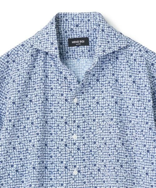 MEN'S BIGI / メンズビギ シャツ・ブラウス | 千鳥格子xフラワープリント七分袖シャツ＜吸水速乾、ストレッチ＞ | 詳細10