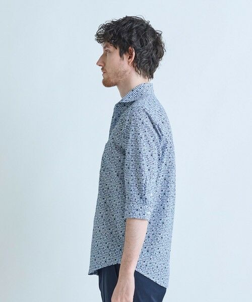 MEN'S BIGI / メンズビギ シャツ・ブラウス | 千鳥格子xフラワープリント七分袖シャツ＜吸水速乾、ストレッチ＞ | 詳細6