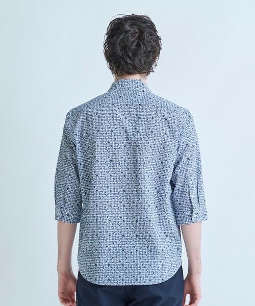 MEN'S BIGI / メンズビギ シャツ・ブラウス | 千鳥格子xフラワープリント七分袖シャツ＜吸水速乾、ストレッチ＞ | 詳細7