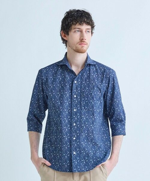 MEN'S BIGI / メンズビギ シャツ・ブラウス | 千鳥格子xフラワープリント七分袖シャツ＜吸水速乾、ストレッチ＞ | 詳細15