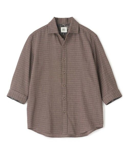 MEN'S BIGI / メンズビギ シャツ・ブラウス | 【LIBERTY/リバティ】メランジ 七分袖シャツ（ブラウン）
