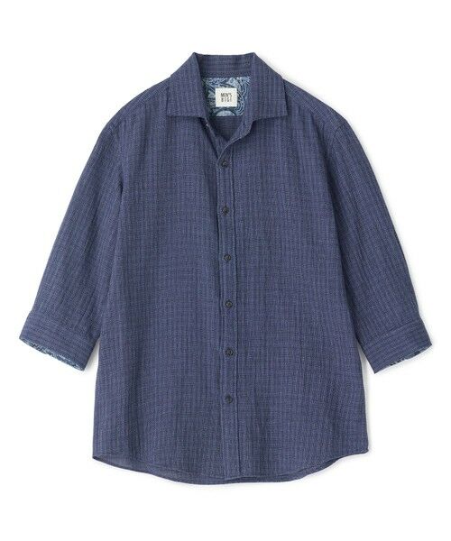 MEN'S BIGI / メンズビギ シャツ・ブラウス | 【LIBERTY/リバティ】メランジ 七分袖シャツ（ネイビー）