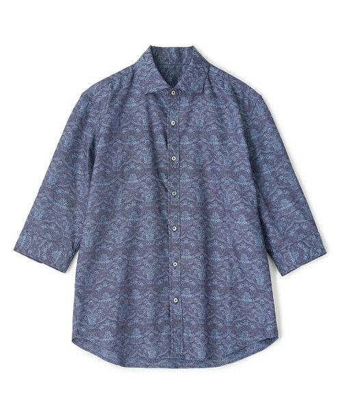 MEN'S BIGI / メンズビギ シャツ・ブラウス | 【LIBERTY/リバティ】フラワージャガード 七分袖シャツ（ネイビー）