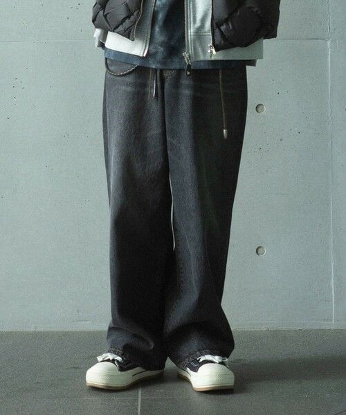 MEN'S BIGI / メンズビギ デニムパンツ | 【WEB限定/12oz デニム】ウエストシャーリング ５ポケット ワイドストレートパンツ | 詳細7