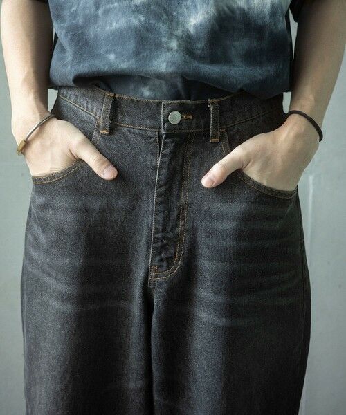 MEN'S BIGI / メンズビギ デニムパンツ | 【WEB限定/12oz デニム】ウエストシャーリング ５ポケット ワイドストレートパンツ | 詳細8