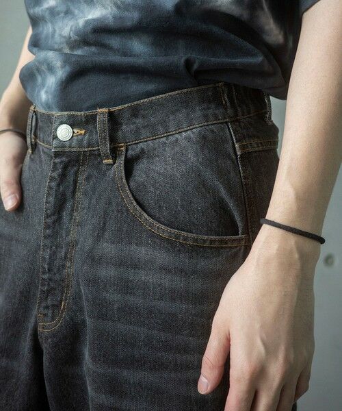 MEN'S BIGI / メンズビギ デニムパンツ | 【WEB限定/12oz デニム】ウエストシャーリング ５ポケット ワイドストレートパンツ | 詳細9
