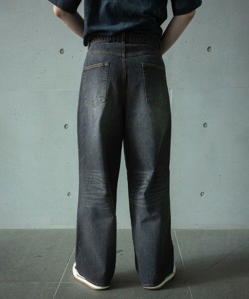 MEN'S BIGI / メンズビギ デニムパンツ | 【WEB限定/12oz デニム】ウエストシャーリング ５ポケット ワイドストレートパンツ | 詳細11
