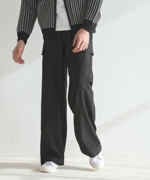 MEN'S BIGI / メンズビギ その他パンツ | 【WEB限定/セットアップ対応】ランダムプリーツワイドカーゴパンツ（ブラック）