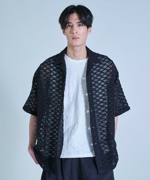 MEN'S BIGI / メンズビギ シャツ・ブラウス | インドクロシェオープンカラーシャツ＜ハンドウォッシャブル・通気性＞ | 詳細1