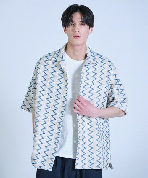 MEN'S BIGI / メンズビギ シャツ・ブラウス | インドクロシェオープンカラーシャツ＜ハンドウォッシャブル・通気性＞ | 詳細1