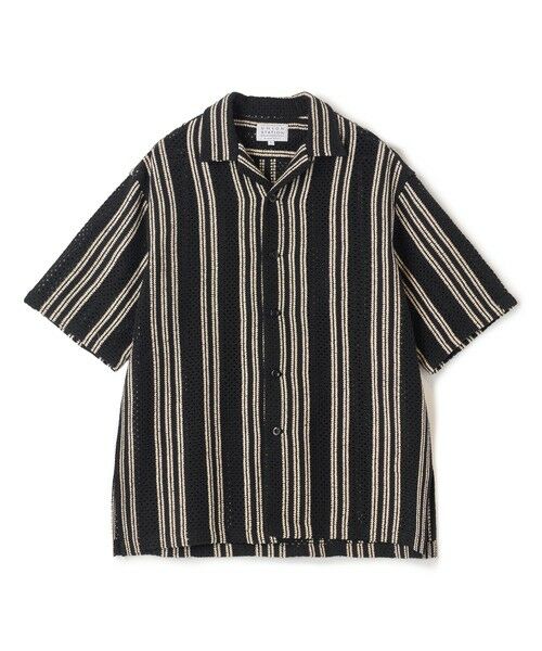 MEN'S BIGI / メンズビギ シャツ・ブラウス | インドクロシェオープンカラーシャツ＜ハンドウォッシャブル・通気性＞（ブラック系）