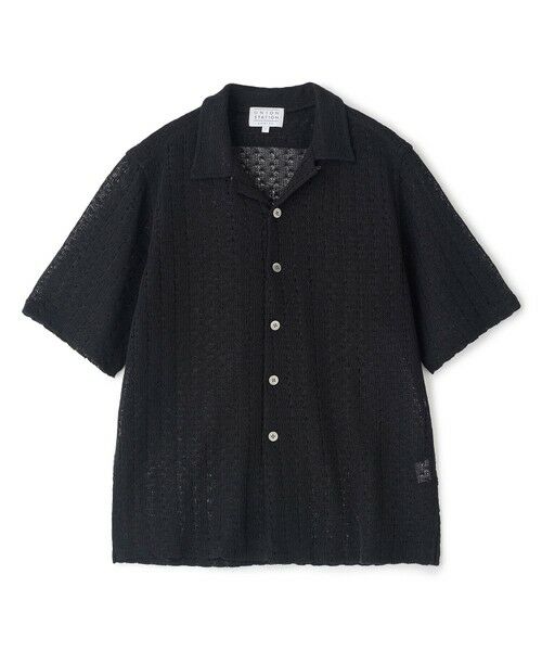 MEN'S BIGI / メンズビギ シャツ・ブラウス | レースライクオープンカラーシャツ（ブラック）