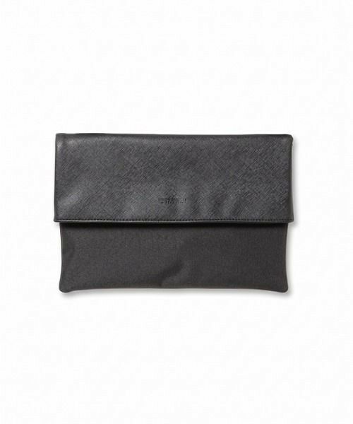 MEN'S BIGI / メンズビギ ショルダーバッグ | 2WAYシンセティックレザークラッチバッグ（ブラック系）