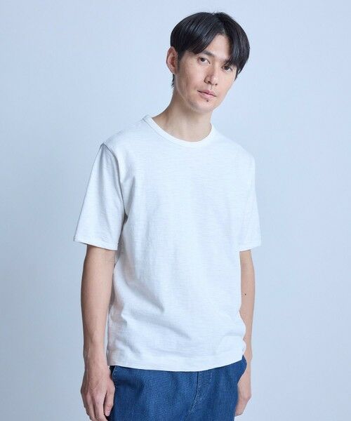 MEN'S BIGI / メンズビギ Tシャツ | スラブ天竺袖刺繍Tシャツ | 詳細1