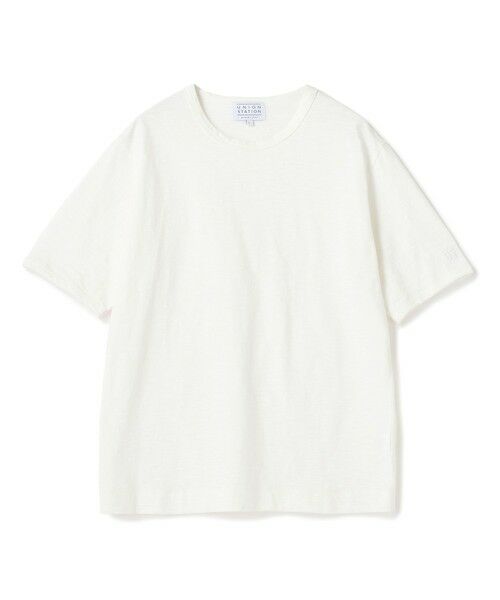 MEN'S BIGI / メンズビギ Tシャツ | スラブ天竺袖刺繍Tシャツ（ホワイト）