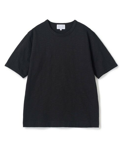 MEN'S BIGI / メンズビギ Tシャツ | スラブ天竺袖刺繍Tシャツ（ブラック）