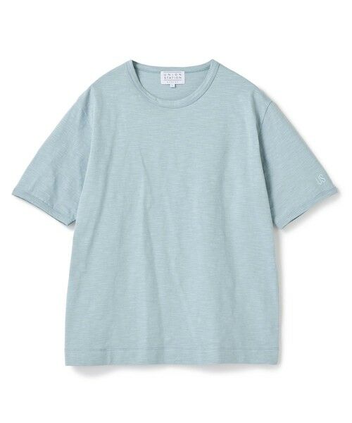 MEN'S BIGI / メンズビギ Tシャツ | スラブ天竺袖刺繍Tシャツ（サックス）