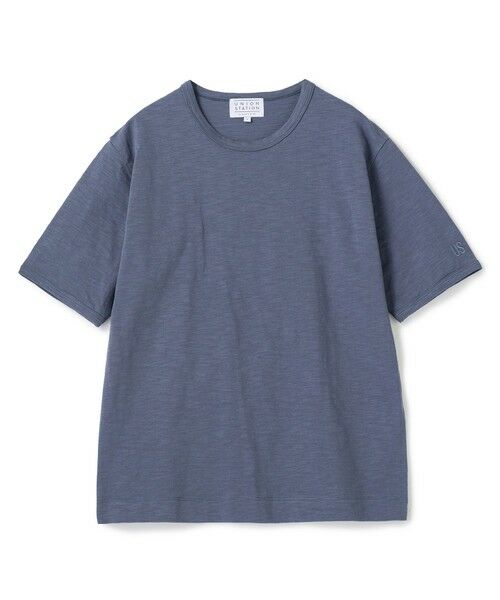 MEN'S BIGI / メンズビギ Tシャツ | スラブ天竺袖刺繍Tシャツ（ネイビー）