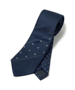 MEN'S BIGI / メンズビギ ネクタイ | シャドーペイズリー小紋柄xピンドット柄クレリックタイ