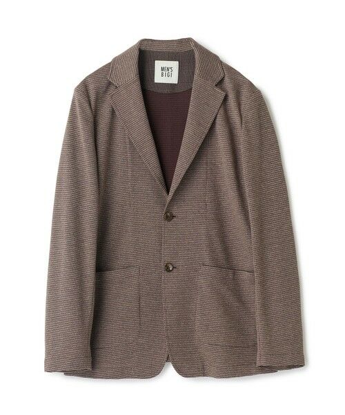 MEN'S BIGI / メンズビギ テーラードジャケット | ピンドットダブルラッセル ライトジャケット＜ストレッチ＞＜速乾性＞（ベージュ）