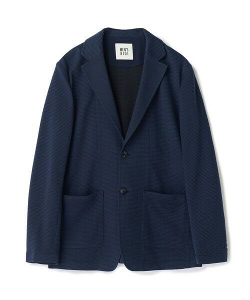 MEN'S BIGI / メンズビギ テーラードジャケット | ピンドットダブルラッセル ライトジャケット＜ストレッチ＞＜速乾性＞（ネイビー）