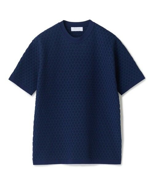 MEN'S BIGI / メンズビギ Tシャツ | 【ACTIVE TAILOR】ブリスターニットジャカードＴシャツ＜通気性/速乾性＞（ネイビー）