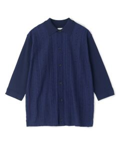 MEN'S BIGI / メンズビギ Tシャツ | トリコットジャカード 冷感七分袖サマーニット