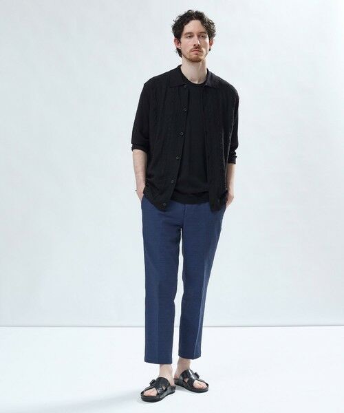 MEN'S BIGI / メンズビギ Tシャツ | トリコットジャカード 冷感七分袖サマーニット | 詳細2