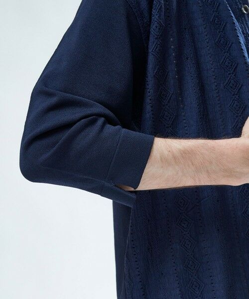 MEN'S BIGI / メンズビギ Tシャツ | トリコットジャカード 冷感七分袖サマーニット | 詳細7