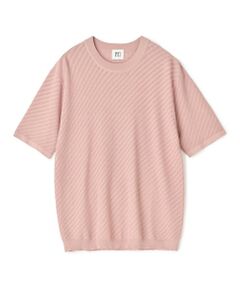 MEN'S BIGI / メンズビギ Tシャツ | ハイゲージジャカード 薄手モックネックサマーニット＜持続冷感＞