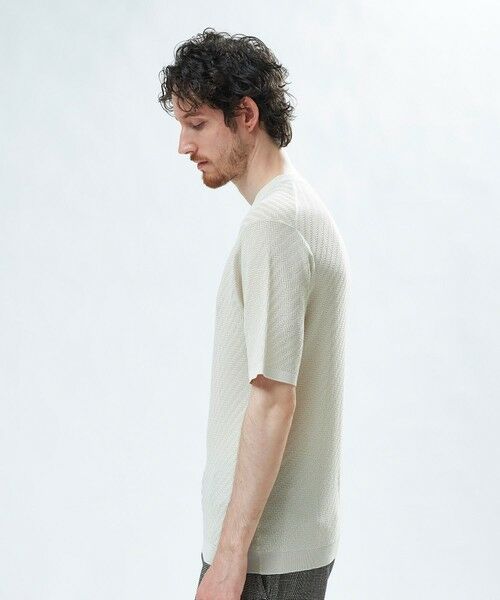 MEN'S BIGI / メンズビギ Tシャツ | ハイゲージジャカード 薄手モックネックサマーニット＜持続冷感＞ | 詳細2