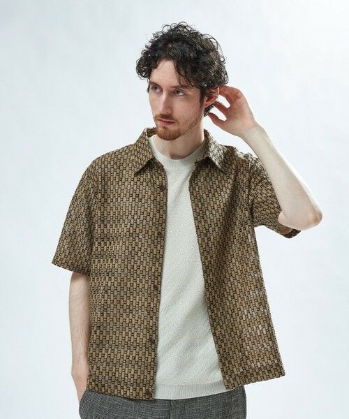MEN'S BIGI / メンズビギ Tシャツ | ハイゲージジャカード 薄手モックネックサマーニット＜持続冷感＞ | 詳細4
