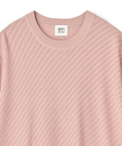 MEN'S BIGI / メンズビギ Tシャツ | ハイゲージジャカード 薄手モックネックサマーニット＜持続冷感＞ | 詳細9