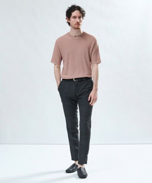 MEN'S BIGI / メンズビギ Tシャツ | ハイゲージジャカード 薄手モックネックサマーニット＜持続冷感＞ | 詳細8