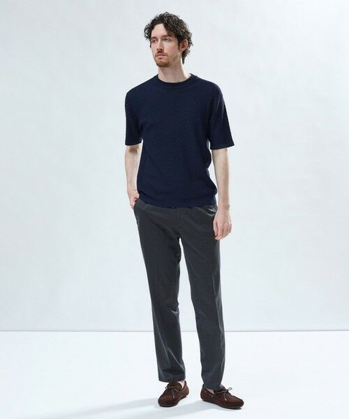 MEN'S BIGI / メンズビギ Tシャツ | ハイゲージジャカード 薄手モックネックサマーニット＜持続冷感＞ | 詳細20