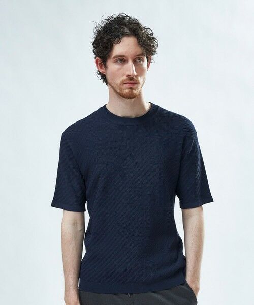 MEN'S BIGI / メンズビギ Tシャツ | ハイゲージジャカード 薄手モックネックサマーニット＜持続冷感＞ | 詳細19