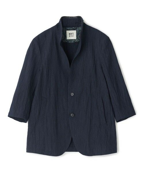 MEN'S BIGI / メンズビギ カーディガン・ボレロ | トリコットプリントワッシャー 七分袖カットジャケット（ネイビー）