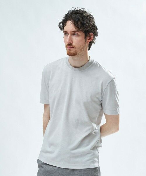 MEN'S BIGI / メンズビギ Tシャツ | 東レPrimeflex 麻調ドットメッシュ クルーネックTシャツ＜吸水速乾/通気性＞ | 詳細1