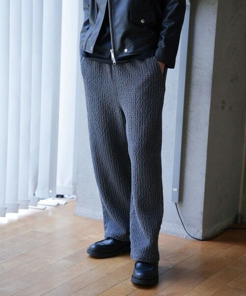 MEN'S BIGI / メンズビギ デニムパンツ | ジャガードデニムワイドテーパードパンツ（グレー）