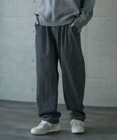 MEN'S BIGI / メンズビギ その他パンツ | ストレッチヒッコリーワンタックワイドテーパードパンツ