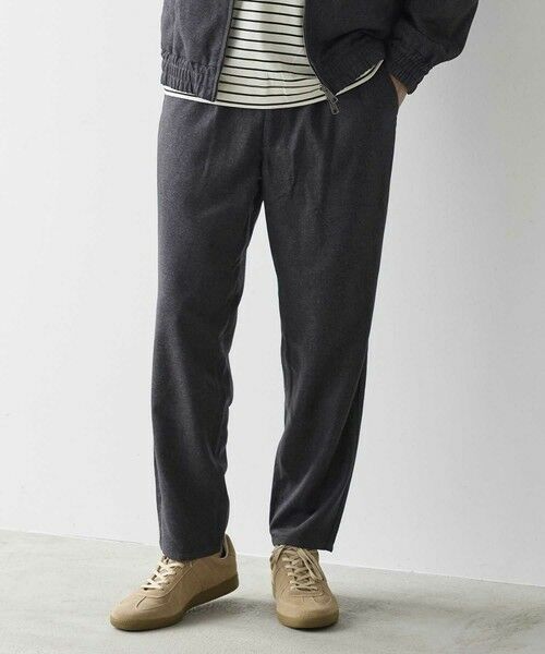 MEN'S BIGI / メンズビギ スラックス・ドレスパンツ | ＜セットアップ対応＞アルガンオイル加工 リラックスパンツ（チャコールグレー）