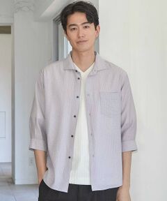 MEN'S BIGI / メンズビギ シャツ・ブラウス | タックストライプローン7分袖シャツ