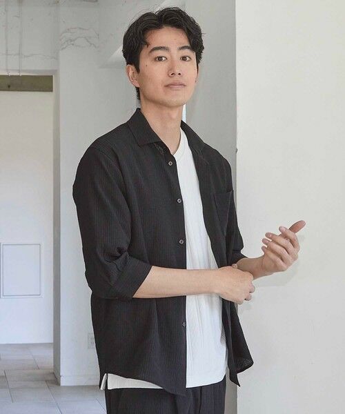 MEN'S BIGI / メンズビギ シャツ・ブラウス | タックストライプローン7分袖シャツ | 詳細7