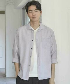 MEN'S BIGI / メンズビギ シャツ・ブラウス | タックストライプローン7分袖シャツ
