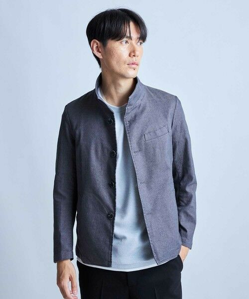 MEN'S BIGI / メンズビギ ブルゾン | T/Cツイルスタンドカラーブルゾン（グレー）