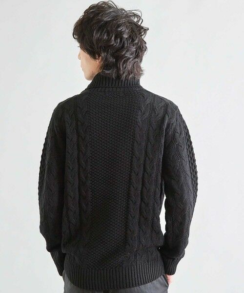 MEN'S BIGI / メンズビギ ニット・セーター | アクリルニットケーブル編みDrネック | 詳細13