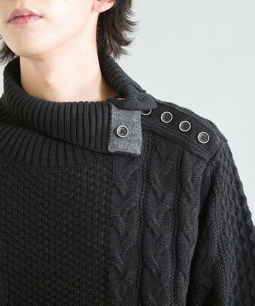 MEN'S BIGI / メンズビギ ニット・セーター | アクリルニットケーブル編みDrネック | 詳細14
