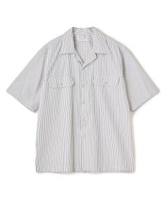 MEN'S BIGI / メンズビギ シャツ・ブラウス | ポプリンストライプ半袖ワークシャツ