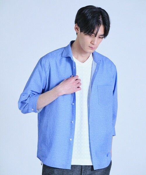MEN'S BIGI / メンズビギ シャツ・ブラウス | プリントシアサッカークロップドスリーブシャツ＜ハンドウォッシャブル・軽量・通気性＞ | 詳細9