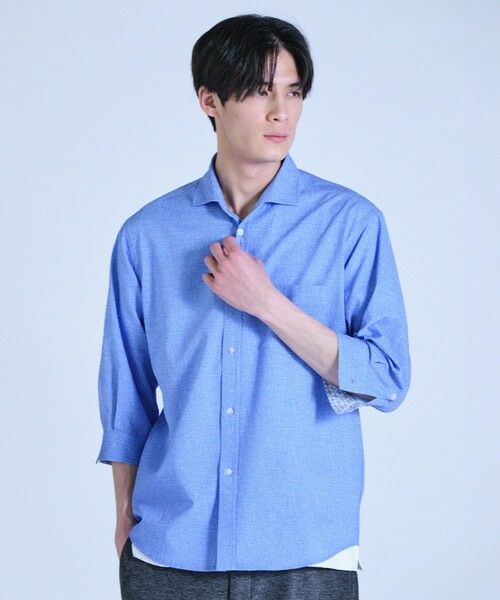 MEN'S BIGI / メンズビギ シャツ・ブラウス | プリントシアサッカークロップドスリーブシャツ＜ハンドウォッシャブル・軽量・通気性＞ | 詳細7